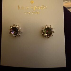 Kate Spade Gold and Purple Sunburst Earrings